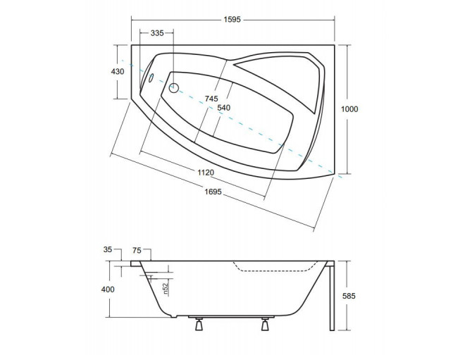Badewanne Eckwanne Rimax 160x100... Badewanne Eckwanne Rimax 160x100...