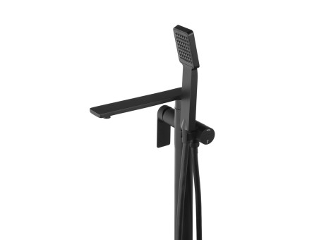 Freistehende Badewannenarmatur in Schwarz TRINO Badarmatur Wannenbatterie