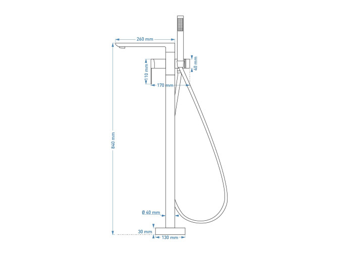 Freistehende Badewannenarmatur in...
