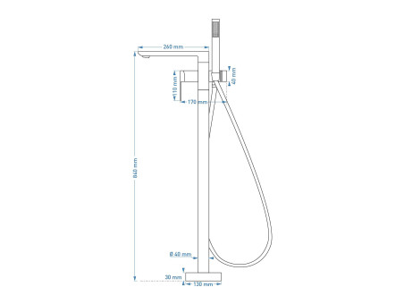 Freistehende Badewannenarmatur in Schwarz TRINO Badarmatur Wannenbatterie