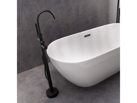 Freistehende Badewannenarmatur in Schwarz LUGO Badarmatur Wannenbatterie