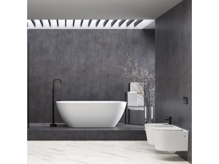 Freistehende Badewannenarmatur in Schwarz LUGO Badarmatur Wannenbatterie