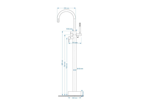 Freistehende Badewannenarmatur in Schwarz LUGO Badarmatur Wannenbatterie