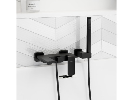 Badewannenarmatur in Schwarz TRINO Badarmatur Wannenbatterie