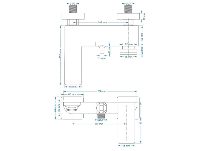 Badewannenarmatur in Schwarz TRINO... Badewannenarmatur in Schwarz TRINO...