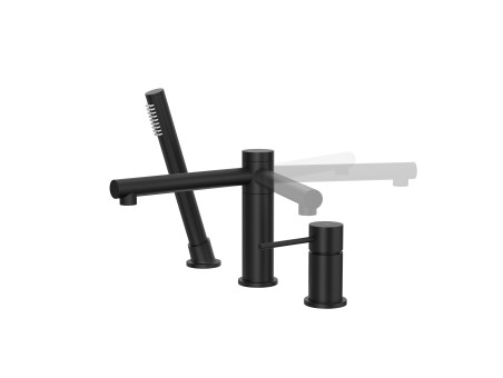 Badewannenarmatur in Schwarz LUGO Badarmatur Wannenbatterie