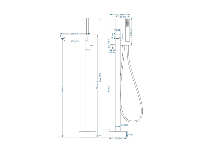 Freistehende Badewannenarmatur in... Freistehende Badewannenarmatur in...