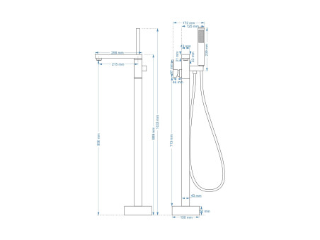 Freistehende Badewannenarmatur in Chrom ANGOS Badarmatur Wannenbatterie