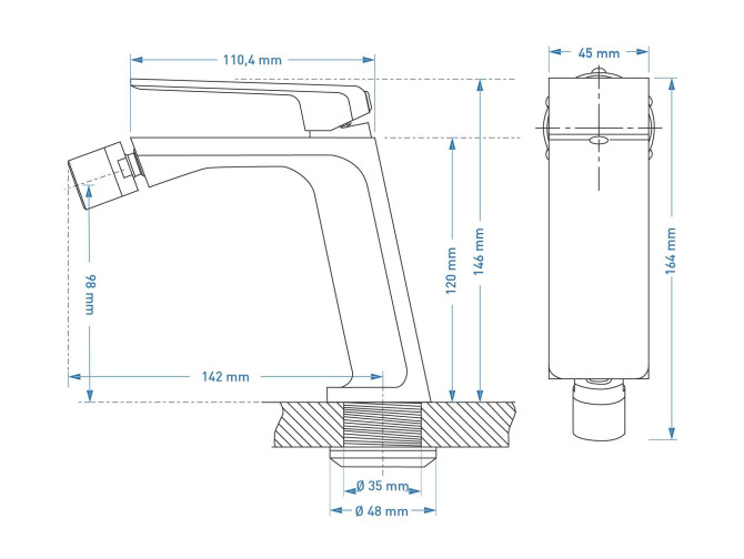 Bidetarmatur in Schwarz TRINO...