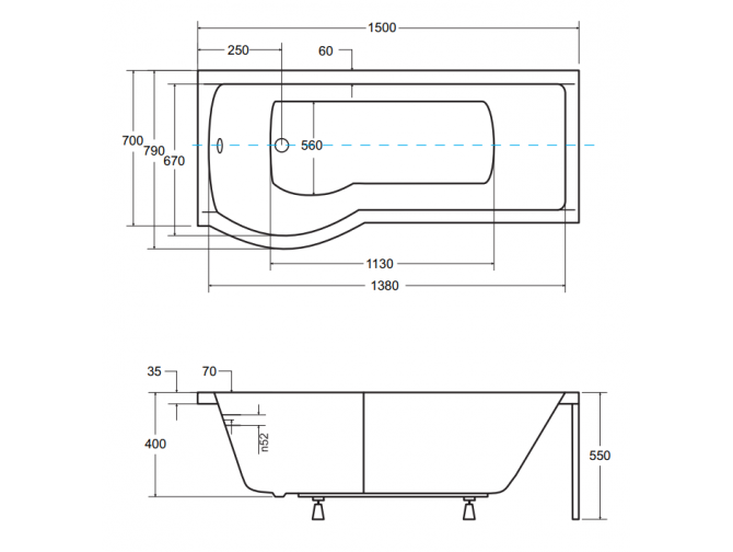 Badewanne Rechteck Inspiro 150x70... Badewanne Rechteck Inspiro 150x70...