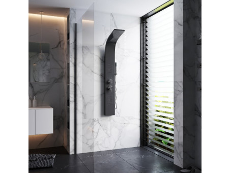 Duschpaneel in Schwarz ALTO Duschsäule, Massagedusche