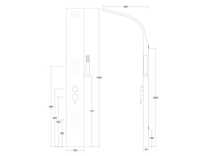 Duschpaneel in Schwarz ALTO... Duschpaneel in Schwarz ALTO...