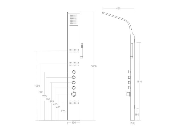 Duschpaneel in Grau KASKADA... Duschpaneel in Grau KASKADA...