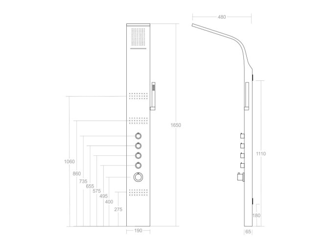 Duschpaneel in Weiß KASKADA...