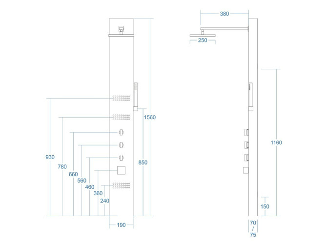Duschpaneel in Graphit NEOK mit...