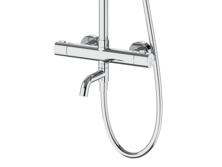 Dusch-Set in Chrom LUGO Thermostatisch Duschsäule mit Auslauf