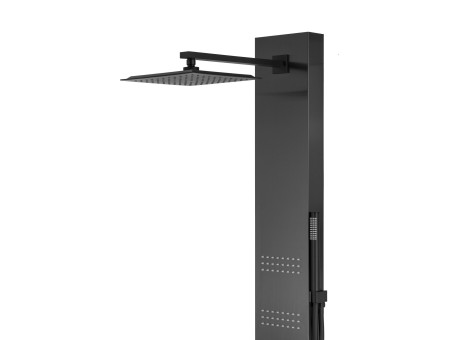 Duschpaneel in Graphit NEOK Thermostatisch mit Auslauf, Duschsäule, Massagedusche