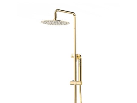 Dusch-Set in Gold LUGO Thermostatisch Duschsäule mit Auslauf