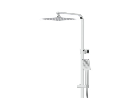 Dusch-Set in Chrom ANGOS Thermostatisch Duschsäule mit Auslauf