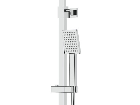 Dusch-Set in Chrom ANGOS Thermostatisch Duschsäule mit Auslauf