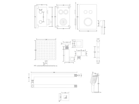 Unterputz Armatur Brausearmatur in Schwarz EASY BOX