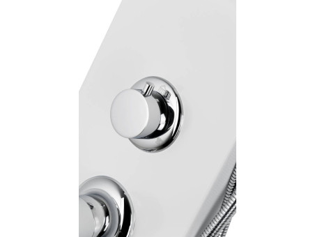 Duschpaneel in Weiß ALTO mit Auslauf, Duschsäule, Massagedusche