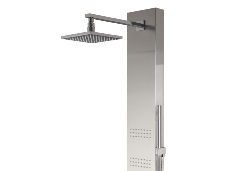 Duschpaneel in Stahl NEOK Thermostatisch mit Auslauf, Duschsäule, Massagedusche