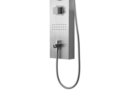 Duschpaneel in Stahl NEOK Thermostatisch mit Auslauf, Duschsäule, Massagedusche