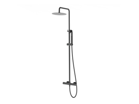 Dusch-Set in Schwarz LUGO Thermostatisch Duschsäule