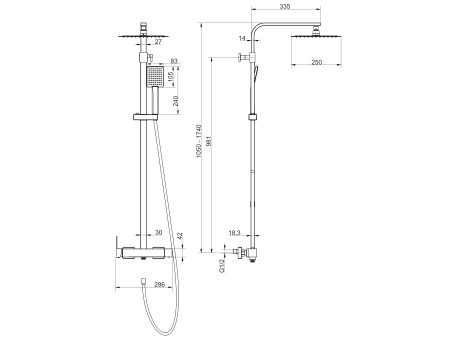 Dusch-Set in Chrom ANGOS Duschsäule