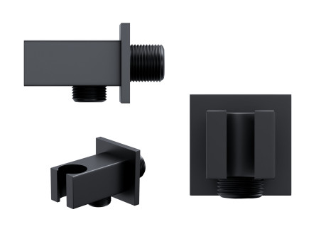 Unterputz Armatur Brausearmatur in Schwarz ANGOS Thermostatisch