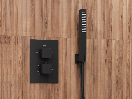 Unterputz Armatur Brausearmatur in Schwarz ANGOS Thermostatisch
