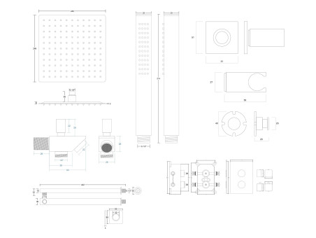 Unterputz Armatur Brausearmatur in Schwarz ANGOS Thermostatisch