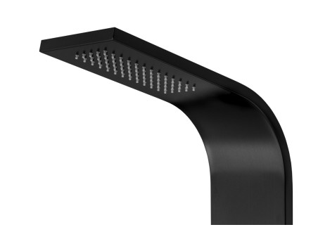 Duschpaneel in Schwarz SAMSARA Thermostatisch mit Auslauf, Duschsäule, Massagedusche