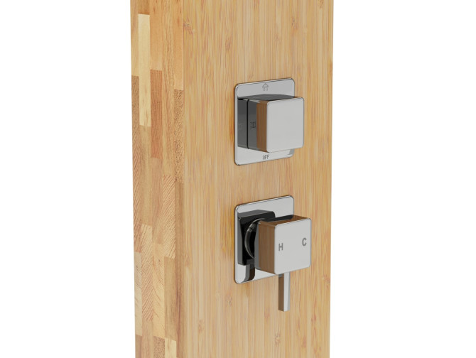 Duschpaneel in Bambus, Chrom BASTI...