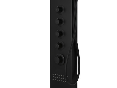 Duschpaneel in Schwarz KASKADA Thermostatisch Duschsäule, Massagedusche