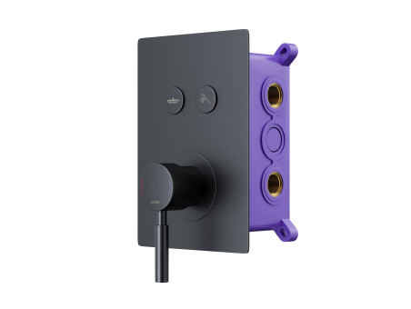 Unterputz Duschbatterie inSchwarz BOX Verdeckter Einbau Duschbatterie