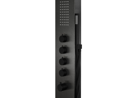 Duschpaneel in Schwarz SAMSARA Thermostatisch Duschsäule, Massagedusche