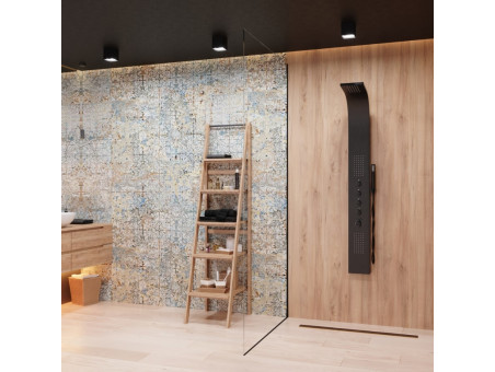 Duschpaneel in Schwarz SAMSARA Duschsäule, Massagedusche