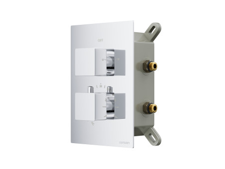 Unterputz Duschbatterie inChrom BOX Thermostatisch Verdeckter Einbau Duschbatterie