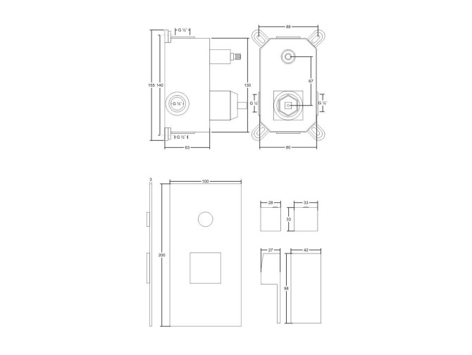 Unterputz Duschbatterie inChrom BOX... Unterputz Duschbatterie inChrom BOX...