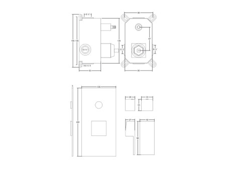 Unterputz Duschbatterie inChrom BOX Verdeckter Einbau Duschbatterie