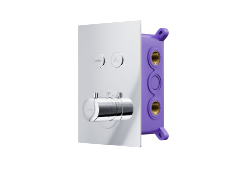 Unterputz Duschbatterie inChrom BOX Thermostatisch Verdeckter Einbau Duschbatterie