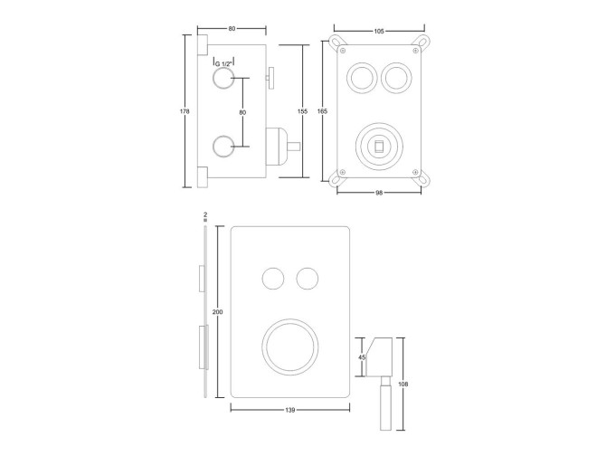 Unterputz Duschbatterie inChrom BOX... Unterputz Duschbatterie inChrom BOX...