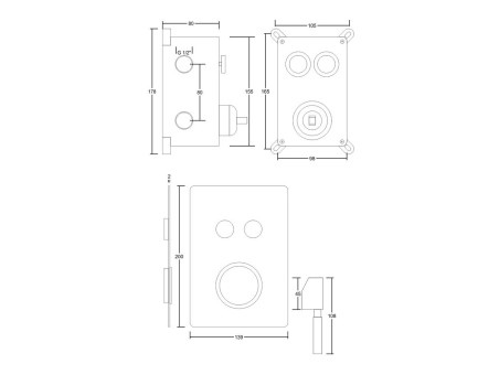 Unterputz Duschbatterie inChrom BOX Verdeckter Einbau Duschbatterie
