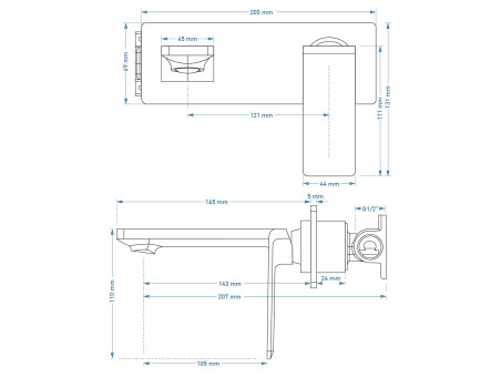 Waschtischarmatur in Chrom TRINO Badarmatur Waschtischbatterie