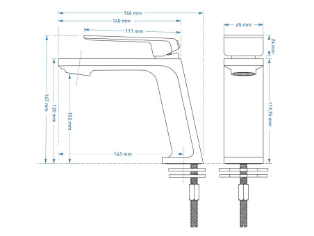 Waschtischarmatur in Schwarz TRINO Kleine Wasserhahn Mischbatterie