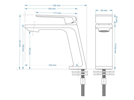 Waschtischarmatur in Chrom TRINO Kleine Wasserhahn Mischbatterie