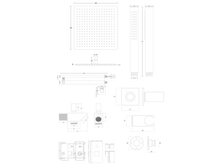 Unterputz Armatur Brausearmatur in Schwarz ANGOS