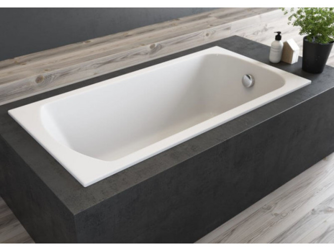 Badewanne Rechteck Classic Slim 120x70 Rand 17mm | Ablauf Viega & Füße GRATIS !